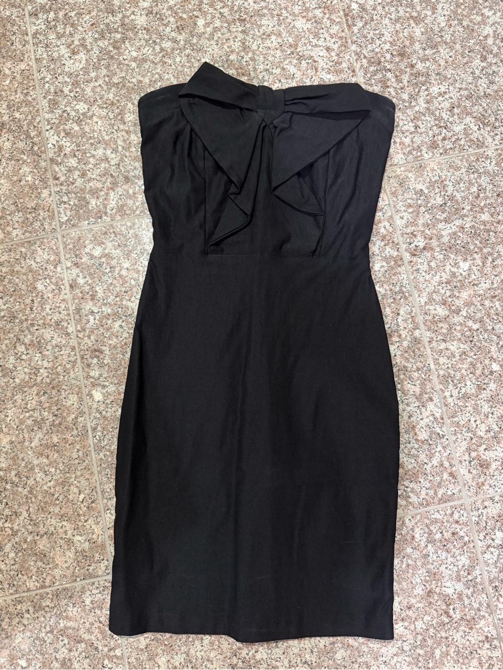 Mystic Black Strapless Mini Dress with Front Bow